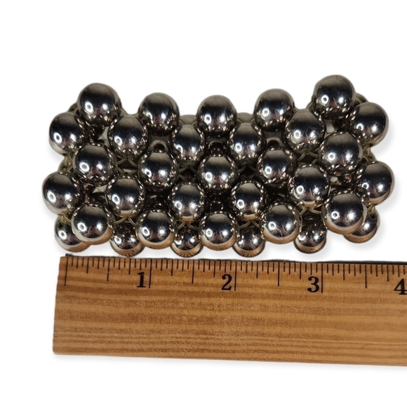 Silver Bead Cuff Bracelet - Picture 3 of 5